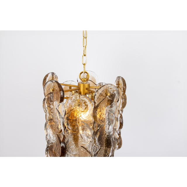 Murano Smoked Glass Pendant Light attributed to Kalmar, Austria, 1970s For Sale - Image 6 of 9