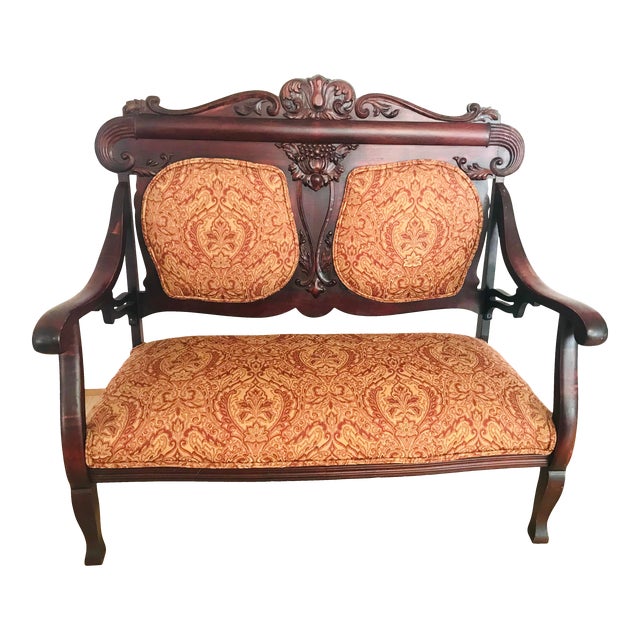 Antique Victorian Mahogany Settee Loveseat Chairish