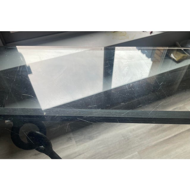 Brutalist 1980s 5-Piece Giacometti Style Brutalist Iron Table Suite - Set of 5 For Sale - Image 3 of 18