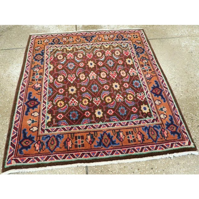 Vintage Persian Mahal Rug – Size: 2' 11" X 3'1" For Sale - Image 4 of 9
