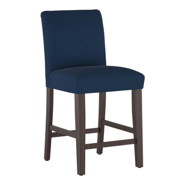 Chelsea Counter Stool in Ink Classic Velvet For Sale