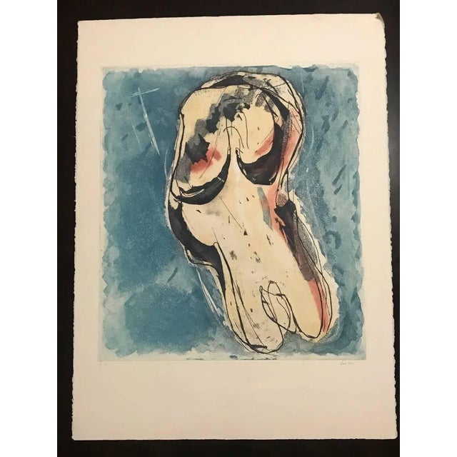 Nu Fond Bleu - Original Lithograph - 1955 1955 For Sale - Image 3 of 6