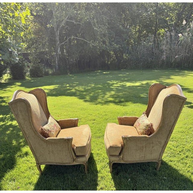 Pair of Louis XV-Style Pheasant & Botanical Upholstered Fauteuil Armchairs For Sale - Image 12 of 18