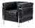 Authentic Cassina Lc2 Black Leather Petit Lounge Chair by Le Corbusier, 4x Avail For Sale