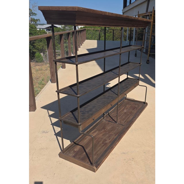 1990s Mercantile Iron and Wood Display Rack With Drawers For Sale - Image 5 of 17