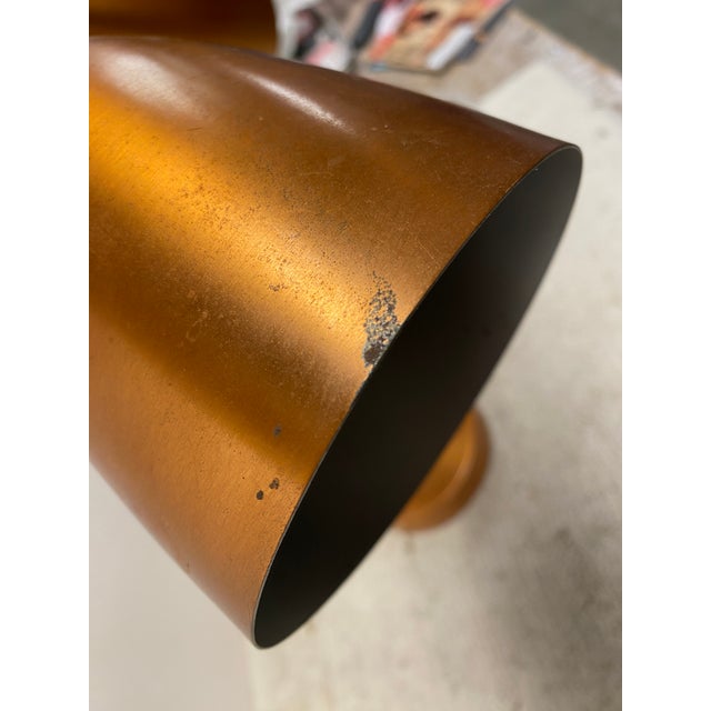 Vintage 1950's Double Gooseneck Brushed Copper Desk Lamp For Sale - Image 17 of 18