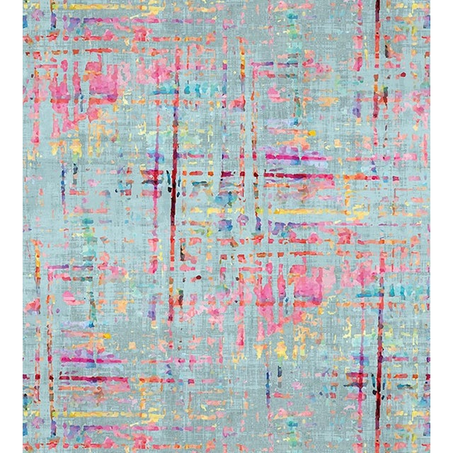 Contemporary Sample - Nicolette Mayer through The House of Scalamandré Coco Wallcovering, Bleu For Sale - Image 3 of 3