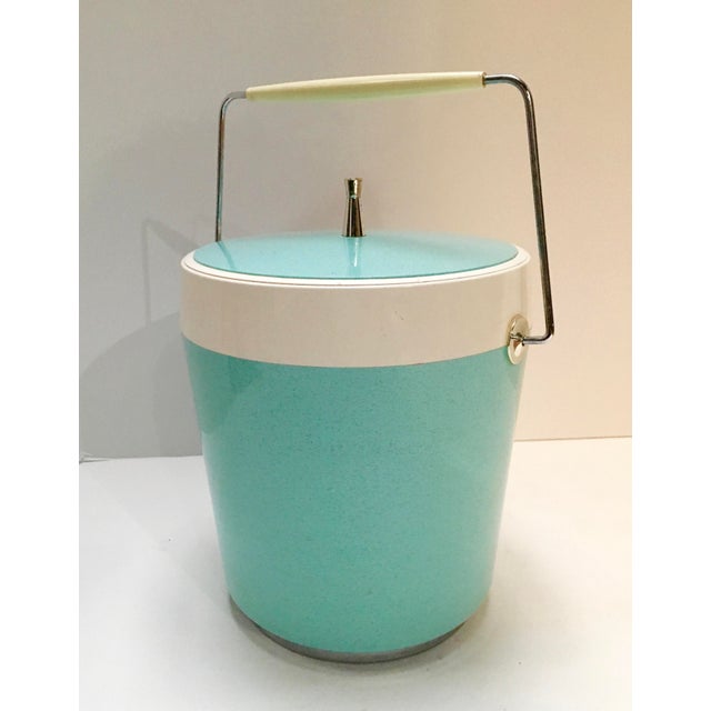MidCentury Aqua Insulated Ice Bucket Chairish