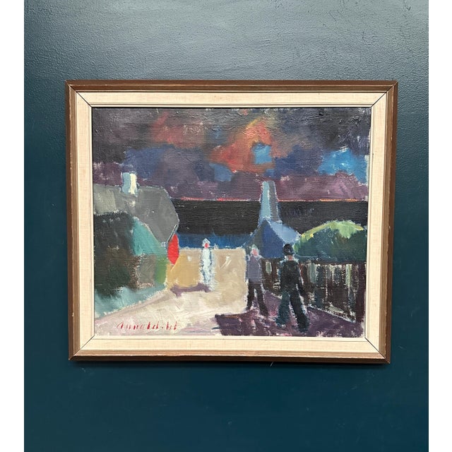 Arnold W. Pedersen, Promenad, 1960s, Oil Painting on Canvas, Framed For Sale - Image 16 of 17