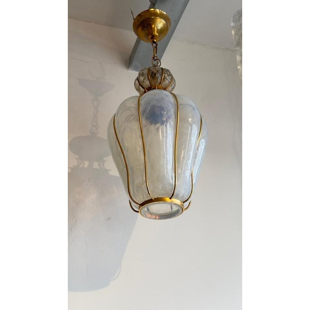 Mid-Century Murano Glass Pendant Lamp attributed to Barovier & Toso, Italy, 1960s For Sale - Image 11 of 12