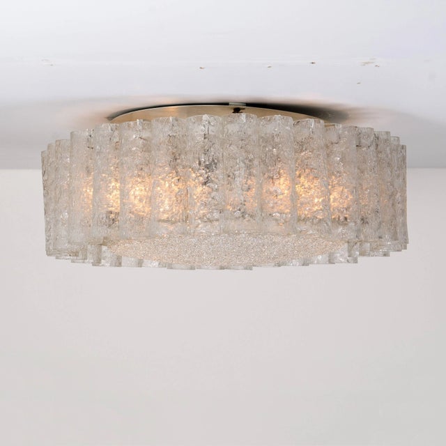 Glass and Brass Flush Mounts by Doria Leuchten, 1960s, Set of 2 For Sale - Image 3 of 11