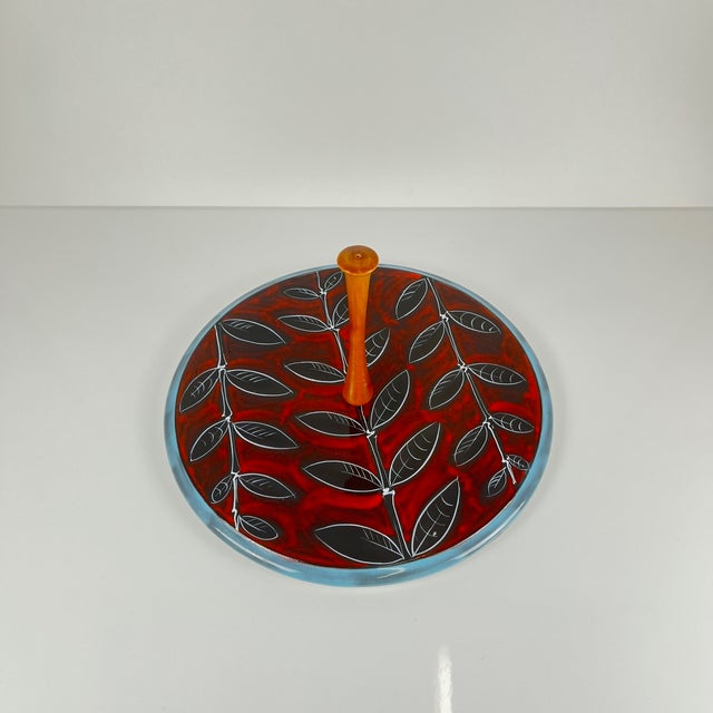 1960s Mid-Century Modern Italian Ceramic Tray with Handle, 1960s For Sale - Image 5 of 8