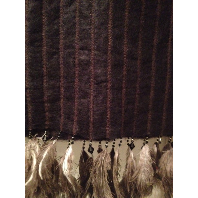 Mohair & Ostrich Feather Throw Chairish