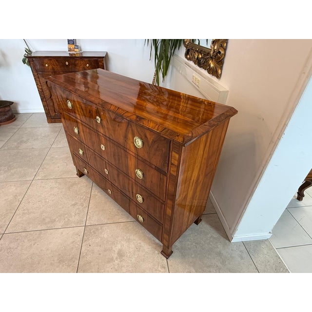 Biedermeier Chest of Drawers in Walnut For Sale - Image 7 of 17