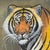 Vintage Original Tiger Painting on Fabric Wildlife Textile For Sale - Image 4 of 9