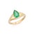 Contemporary Contemporary Style Pear Cut Emerald Solitaire Ring in 14k Solid Gold Size 7 For Sale - Image 3 of 12