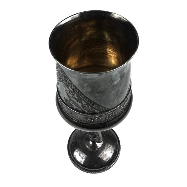Mid 19th Century Antique Rogers Bros Wine Vessel Silver Plate Stemware For Sale - Image 5 of 12
