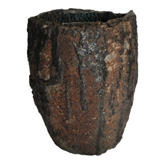Vintage Large Crucible Planter Pot For Sale