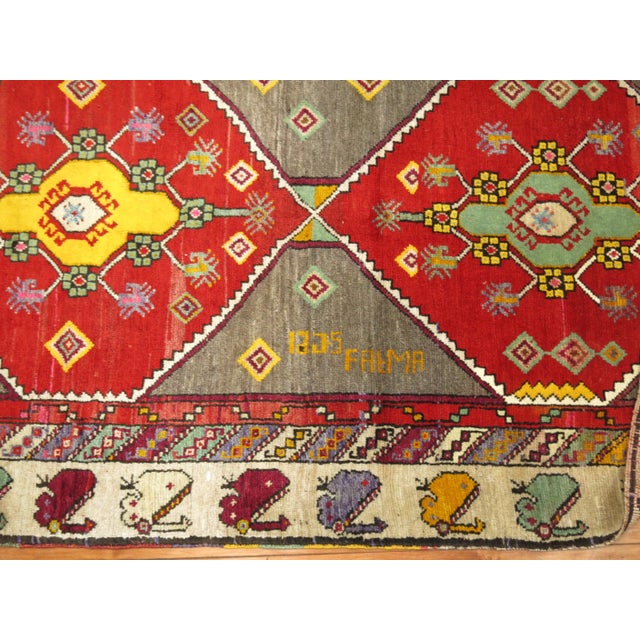 Contemporary Mid 20th Century Colorful Turkish Anatolian Wide Runner For Sale - Image 3 of 6