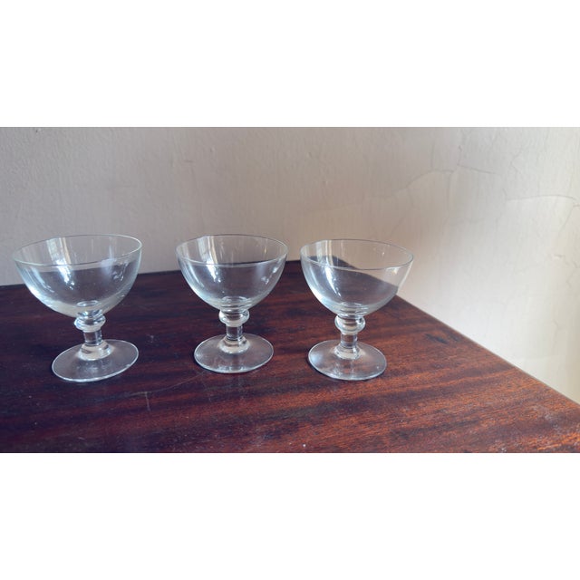 Transparent Vintage, 1950s, Mid-Century Modern Coupe Glass - Set of 9 For Sale - Image 8 of 13