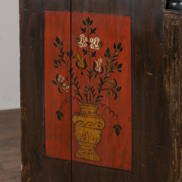 19th-Century Hungarian Hand-Painted Pine Armoire Dated 1868 For Sale - Image 12 of 14