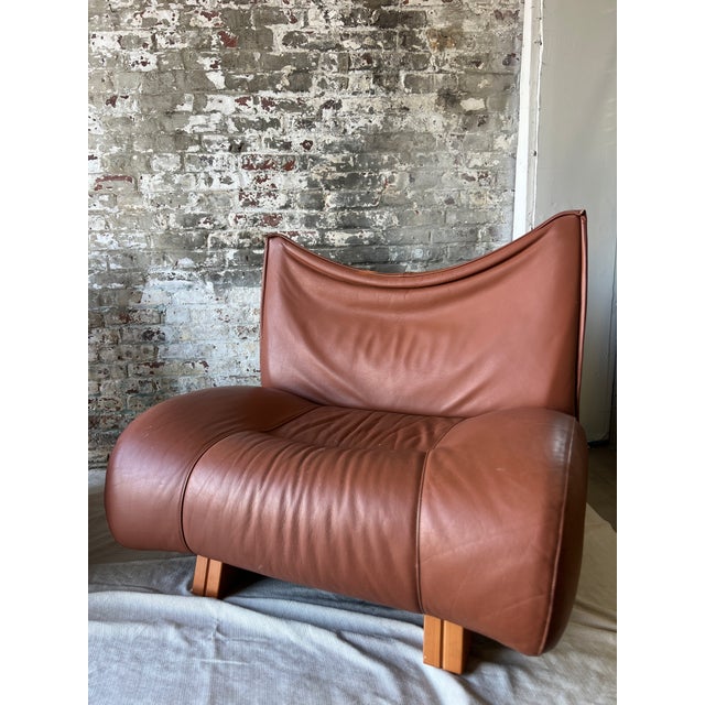 Vintage Cognac Leather Sling Lounge Chairs – Pair For Sale - Image 17 of 18