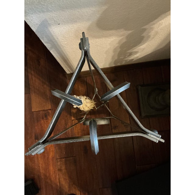 Farmhouse Mid 20th Century Enclume Hand-Forged Iron Fireplace Tool Set For Sale - Image 3 of 10