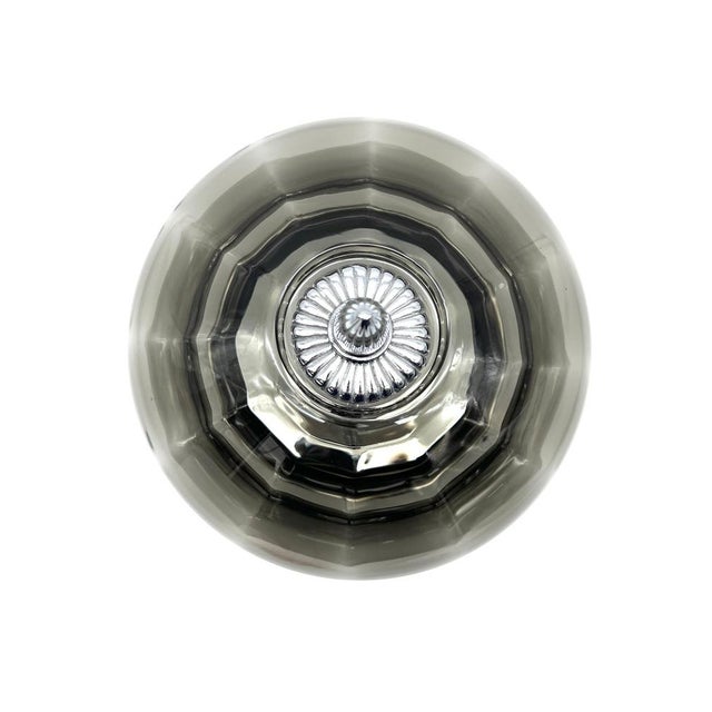 Metal Large Space Age Smoked Glass and Chrome Ceiling Light from Hillebrand Leuchten, Germany, 1970s For Sale - Image 7 of 18