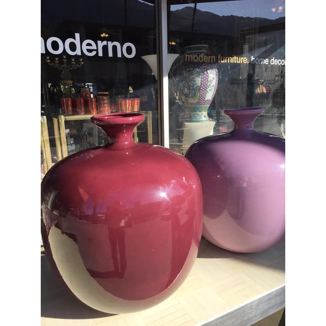 Jaru Vintage Large Berry Color Ceramic Vase For Sale In Palm Springs - Image 6 of 8