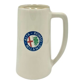 Vintage Alfa Romeo Milano Italy Automobile Ceramic Stein Mug For Sale