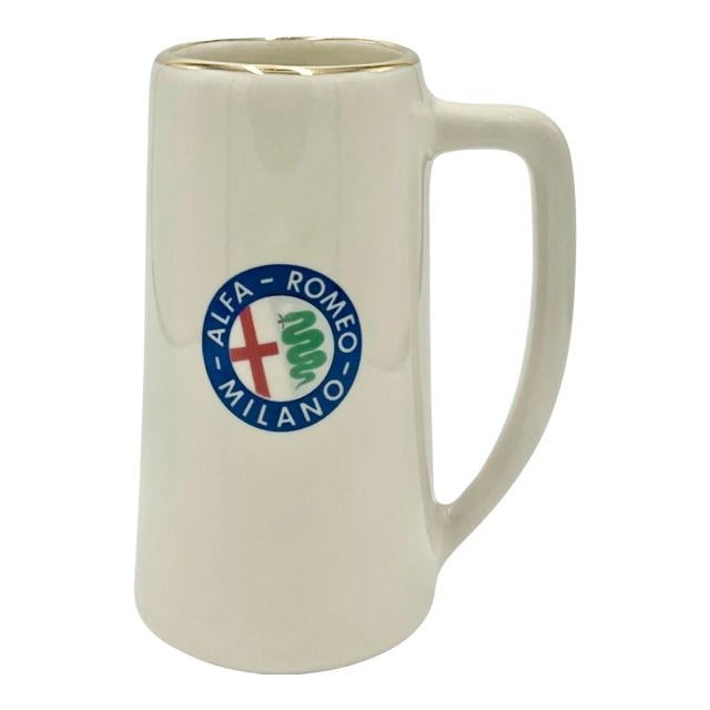 Vintage Alfa Romeo Milano Italy Automobile Ceramic Stein Mug For Sale