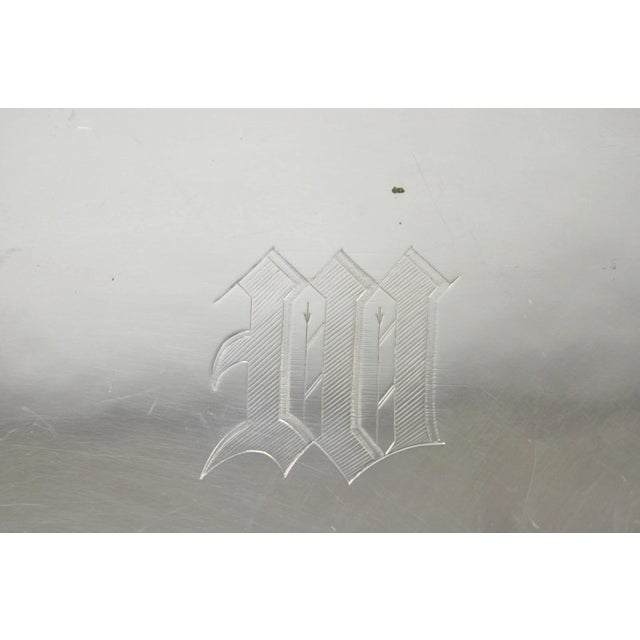 Antique English Regency Silver Plated Large Covered Serving Dish 'M" Monogram For Sale - Image 16 of 17
