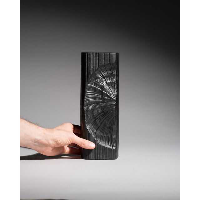 Ceramic Ammoniten Porcelain Black Vases by Martin Freyer for Rosenthal, Germany, 1970s, Set of 2 For Sale - Image 7 of 16