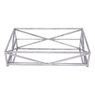 Matthew Izzo Home Gavin Silver Leaf, Iron, and Mirror Tray For Sale