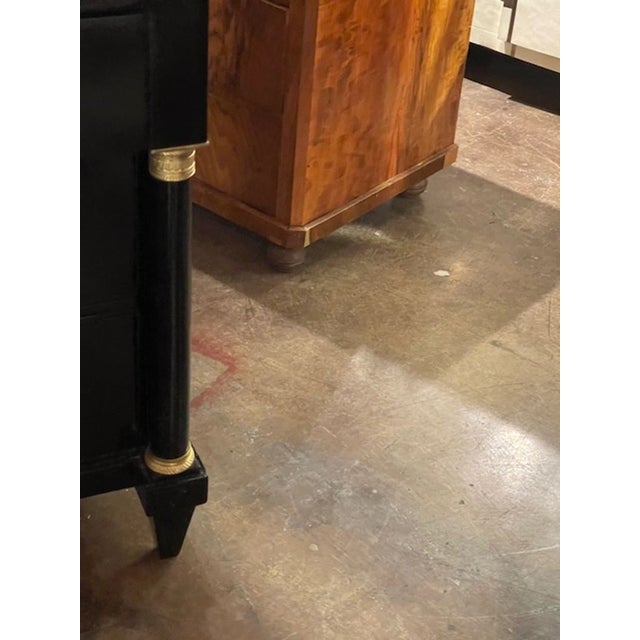 Traditional 19th C. French Empire Black Lacquered Commode For Sale - Image 3 of 5