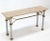 Very nice mid century modern solid brass rope pattern stretcher marble top console table.