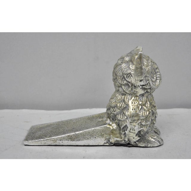 Contemporary Mid Century Modern Style Small Figural Owl Form Doorstop Wedge For Sale - Image 4 of 9