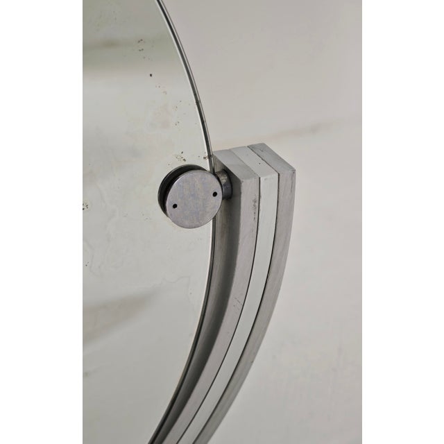 Mid-Century Modern Two-Tone Tilting Table Mirror in Polished Brushed Aluminum, Italy, 1970 For Sale - Image 10 of 12