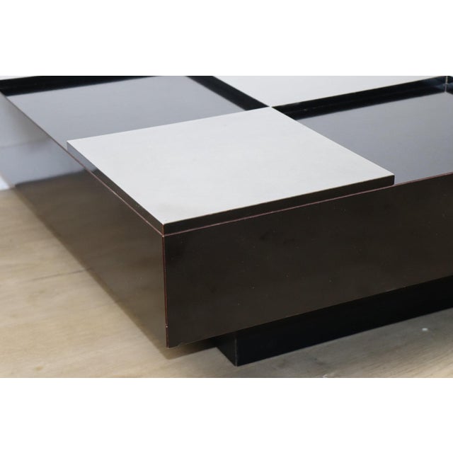 Vintage Coffee Table in Lacquered Wood and Aluminum, 1970s For Sale - Image 12 of 16