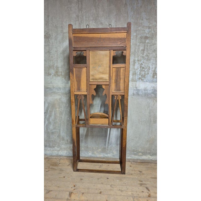 Vintage Carved Oak Hall Tree with Mirror and Coat Hooks, 1940s For Sale - Image 6 of 17
