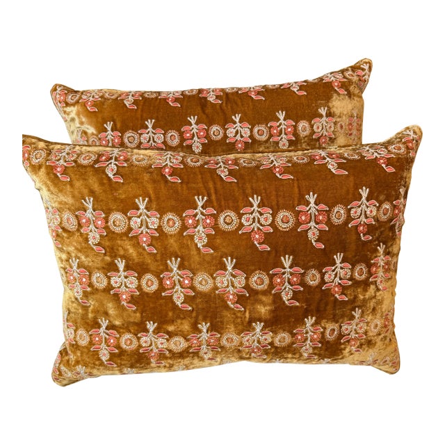 Pair of Anke Drechsel Velvet Pillows For Sale