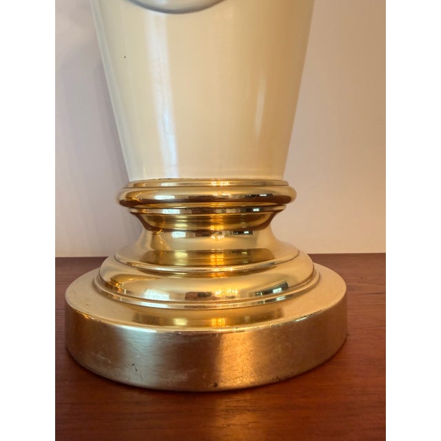 Neoclassical Style Brass Drape Table Lamps a Pair For Sale - Image 12 of 12