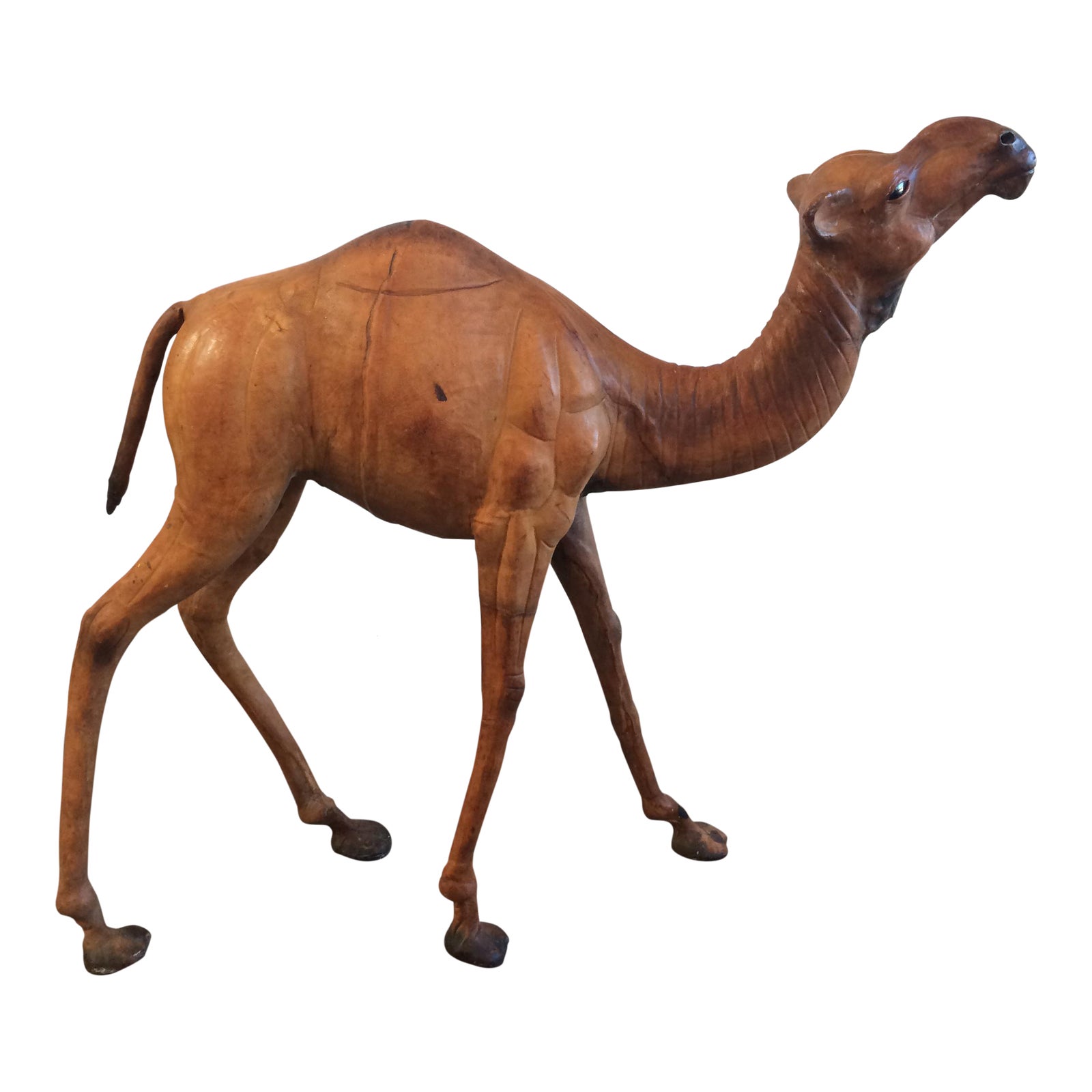 Vintage Leather Camel Statue Chairish