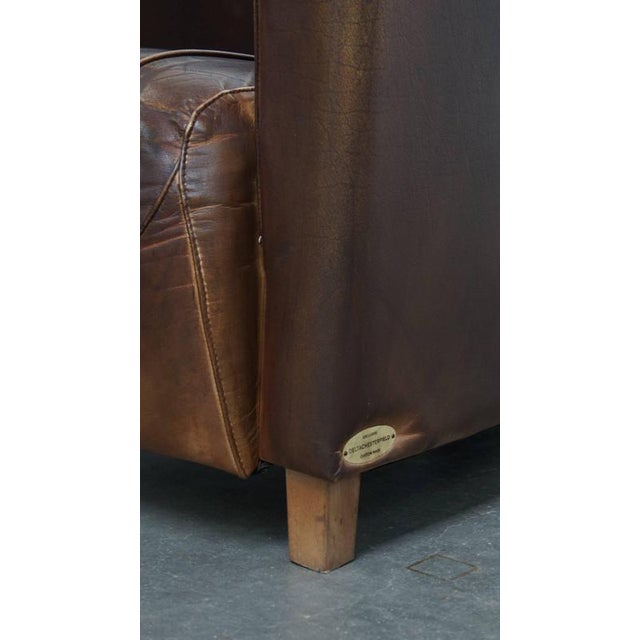Cowhide Leather Delta Chesterfield Aviator Armchair For Sale - Image 15 of 16