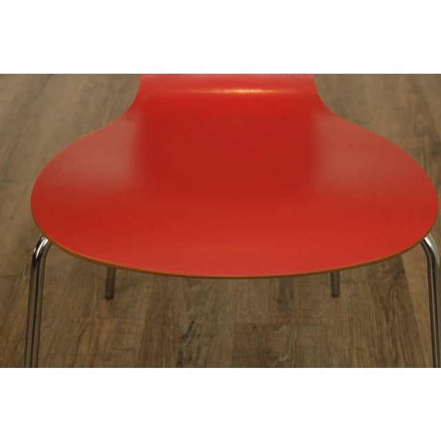 Knoll Studio Sprite Red Molded Plywood Chrome Base Side Chair For Sale - Image 9 of 13