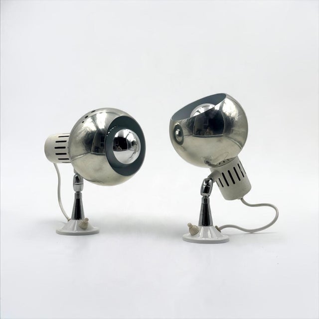 Space Age Chrome Eyeball Wall Lamps, 1970s, Set of 2 For Sale - Image 14 of 14