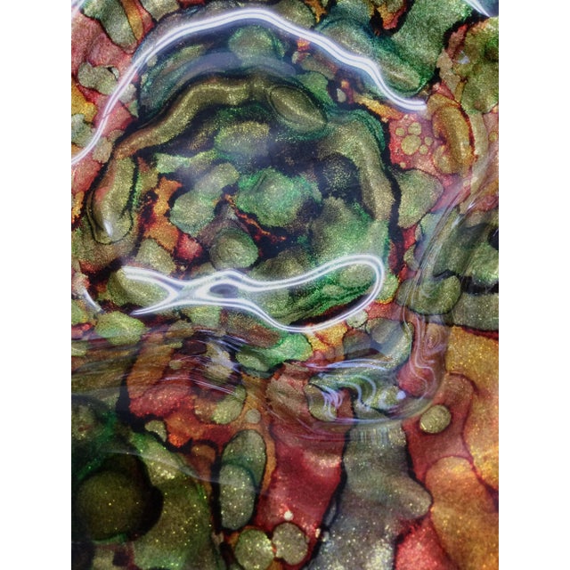 Artisan Hand Blown Glass Art Coffee-Table Bowl For Sale - Image 4 of 12