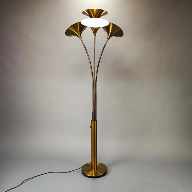 Gold Brass Floor Lamp, 1970s For Sale - Image 8 of 8