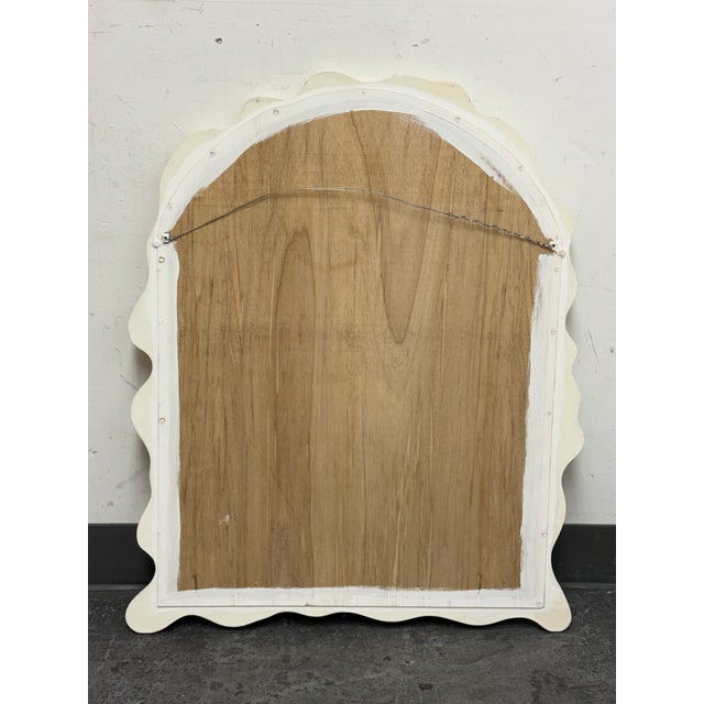 Belgium Artist Made Wood + Plaster Wavy Wall Mirror For Sale - Image 12 of 12