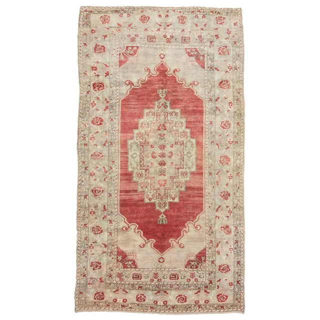 Textile Vintage Washed Out Turkish Wool Rug- 5′8″ × 10′10″ For Sale - Image 7 of 7